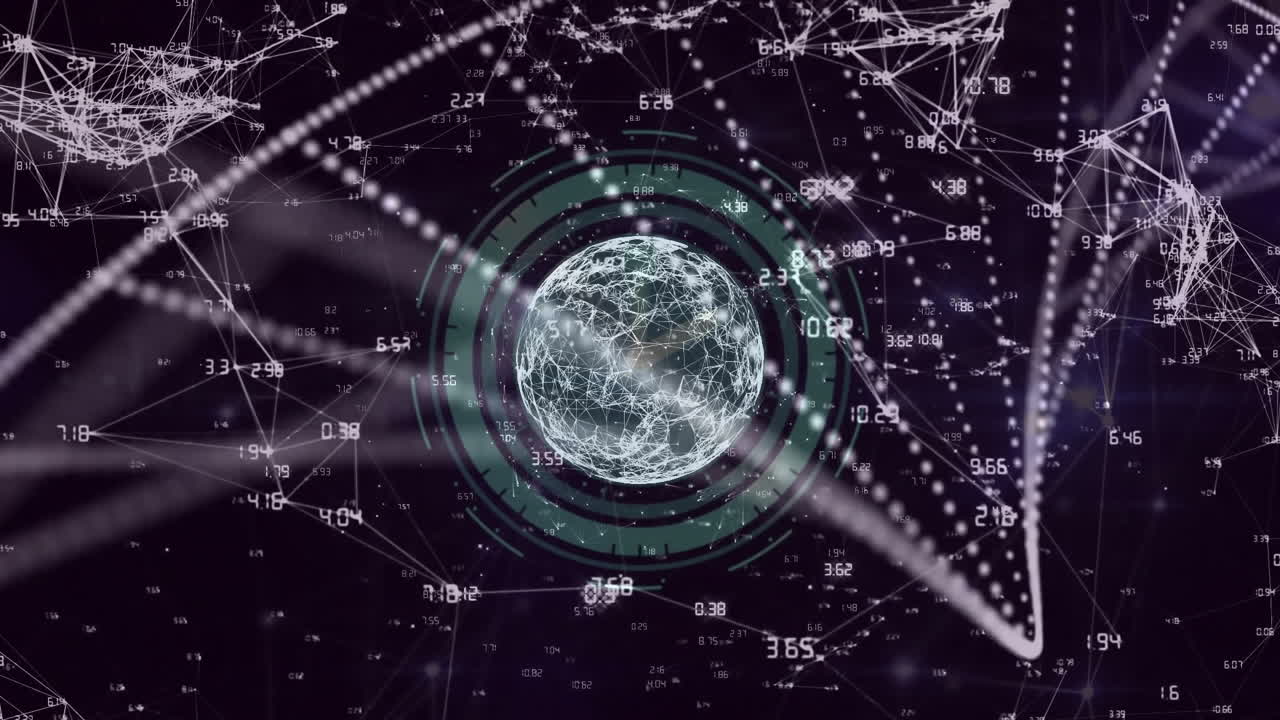 전 세계에 대한 데이터 처리 및 모양의 애니메이션