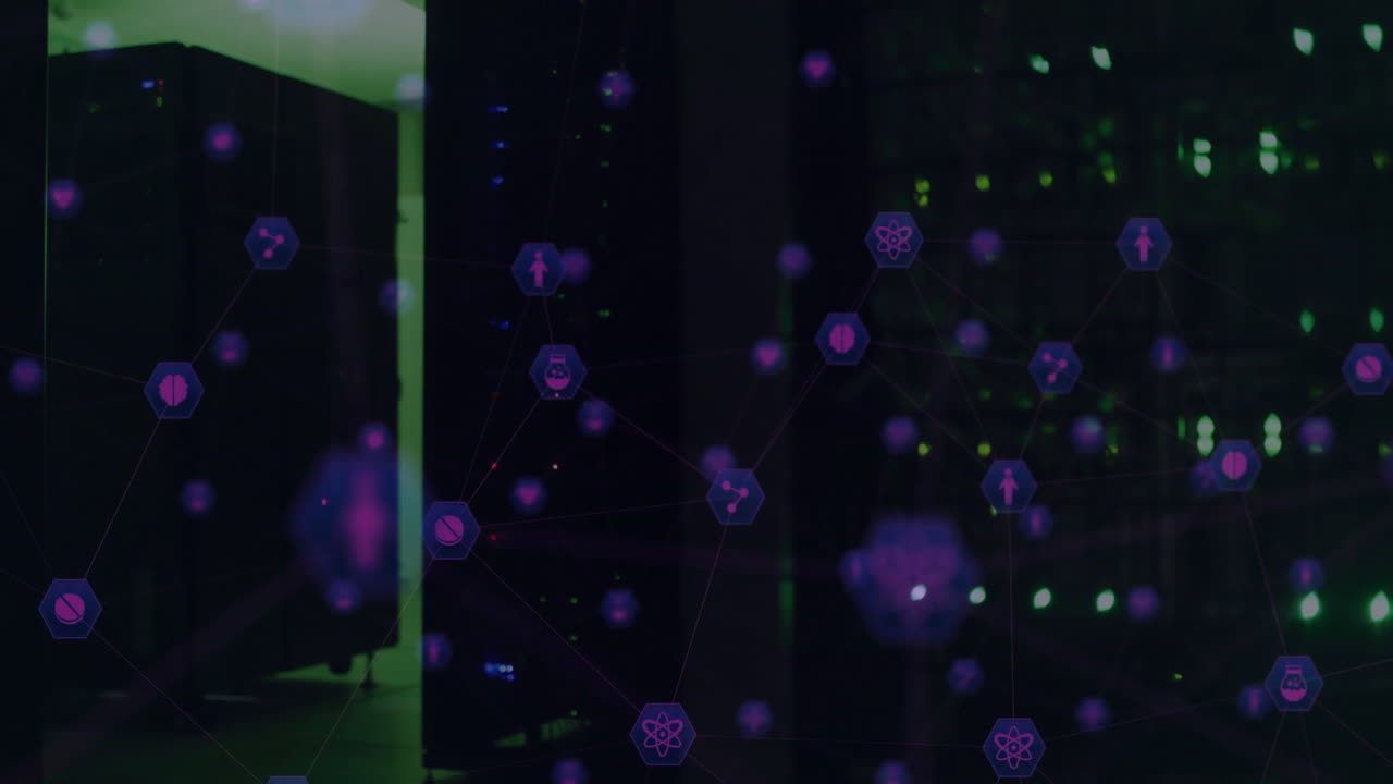 Animation of network of connections over computer servers