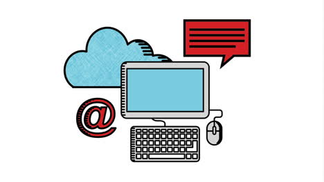 cloud, computer and email design