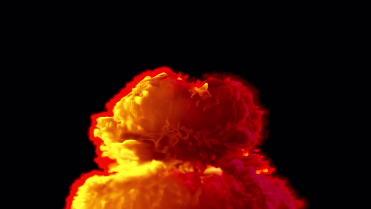 Massive nuclear explosion on transparent background