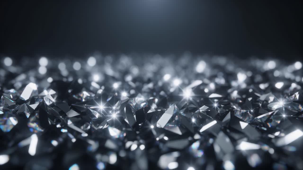 Berlian Berkilau dengan Efek Bokeh pada Latar Belakang Gelap