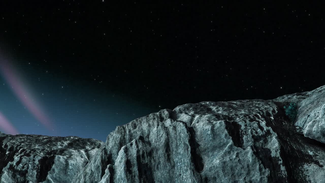 animación de las montañas en navidad sobre la aurora