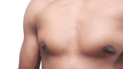 close-up of a man's bare chest