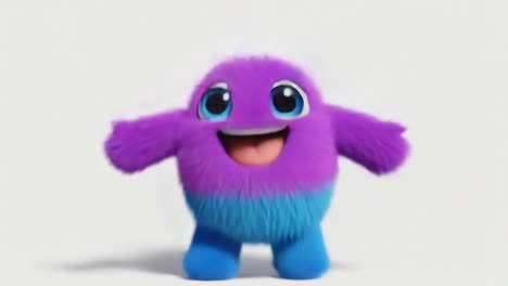 cute purple and blue furry monster character