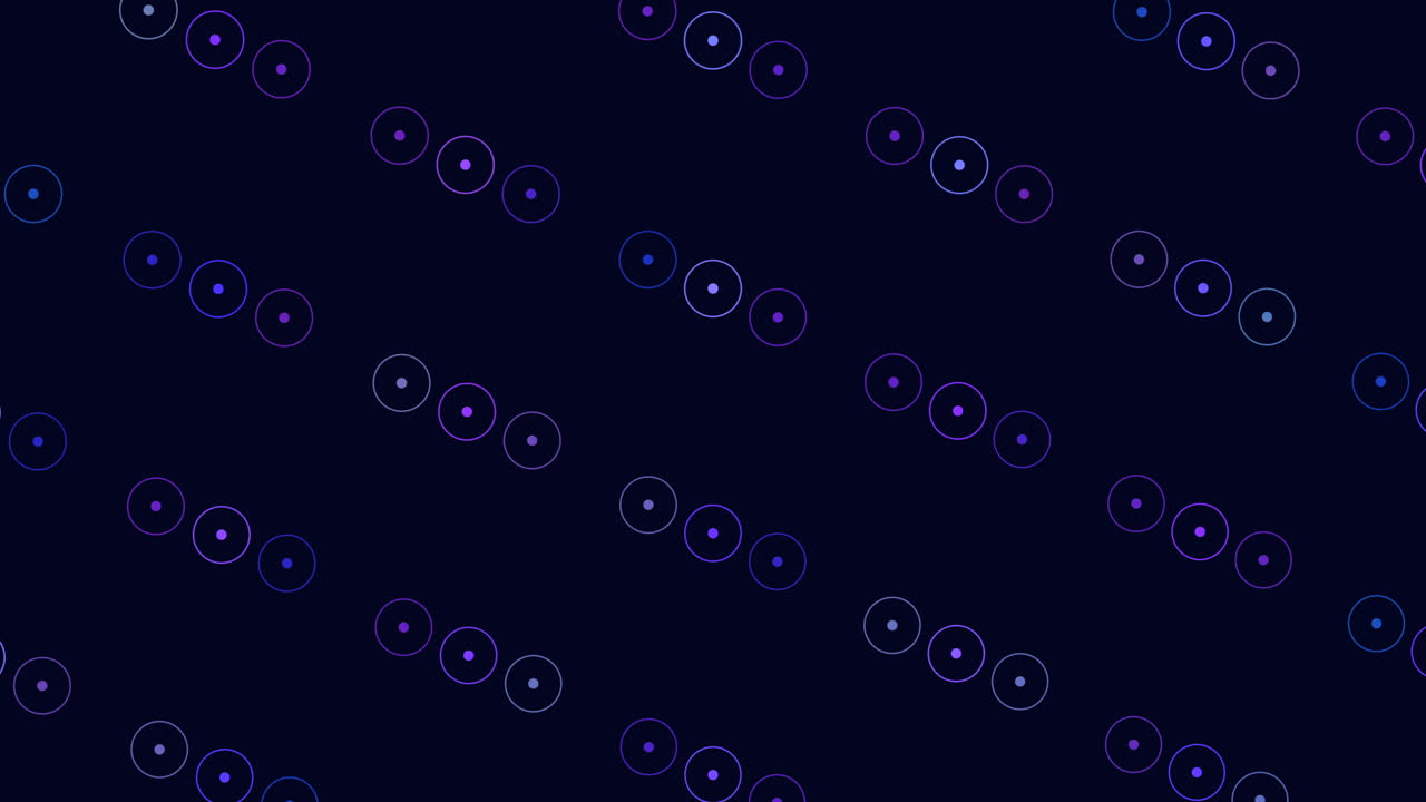 Abstract rings pattern in rows on black gradient