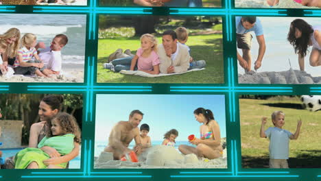 3d cube with videos about family