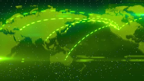 mapa del mundo animación de conexión a la red digital