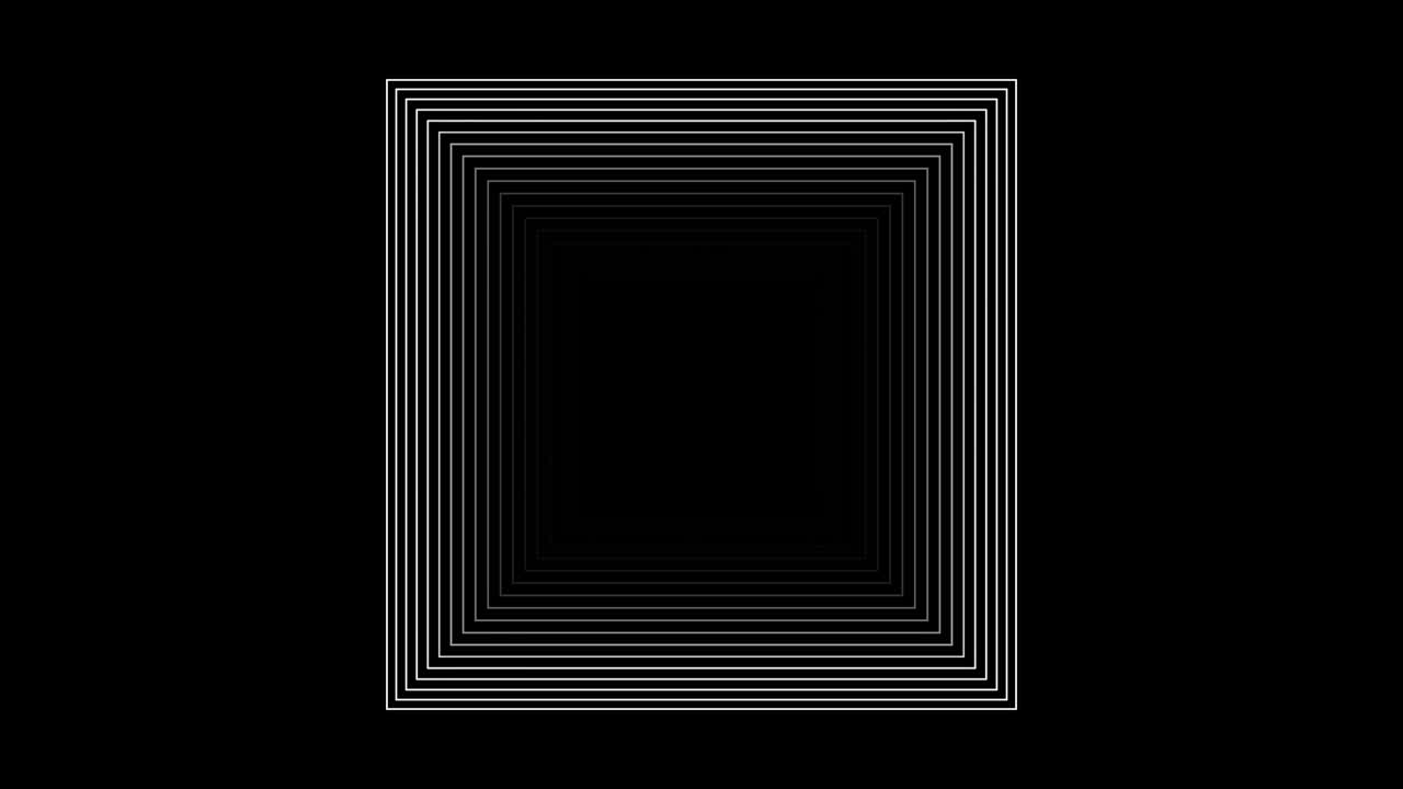 Rectangular Shape animated Echo FX on Black Background 4k
