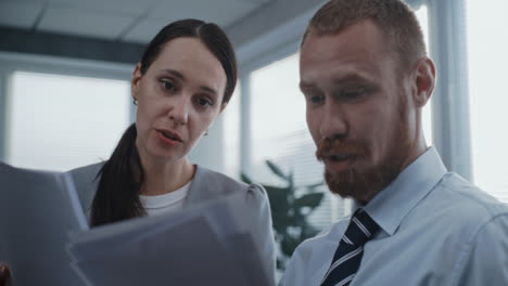 business colleagues reviewing documents