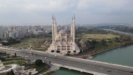 aerial view sabanci mosque