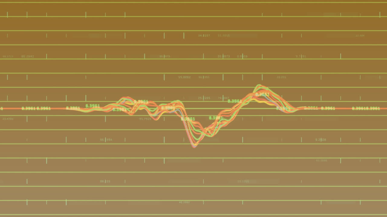 Animation der Datenverarbeitung vor orangefarbenem Hintergrund