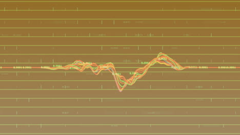 Animation-of-data-processing-over-orange-background