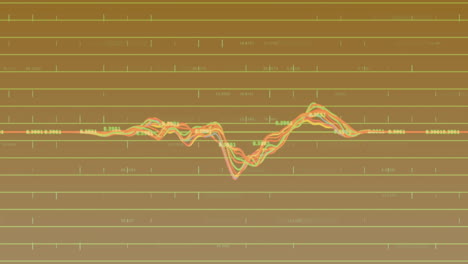 animación del procesamiento de datos sobre un fondo naranja