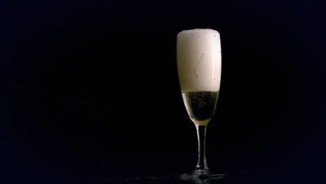 animation of network of connections over glass of champagne