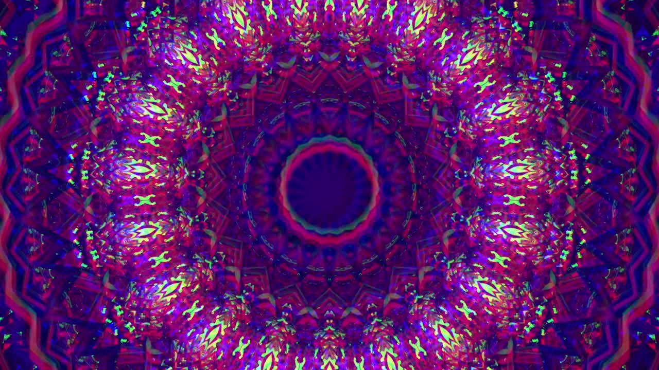 Sfondo astratto 4K. Loop dinamico e fantasioso in movimento. Caleidoscopio
