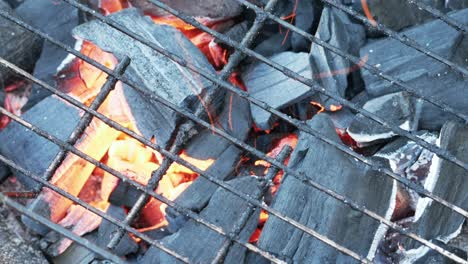 close up of round charcoal grill.