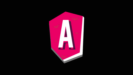 pink shield with letter a