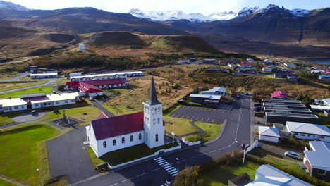 picturesque church in grundarfjordur icelandic village