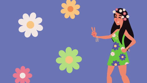 el personaje de la chica hippie