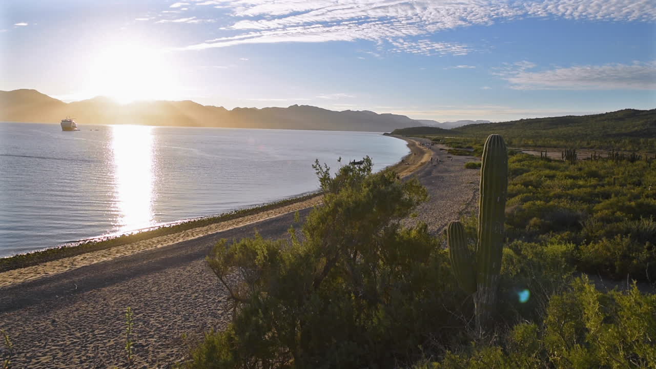baja mexico puesta de sol sobre kelley beach panorámica derecha