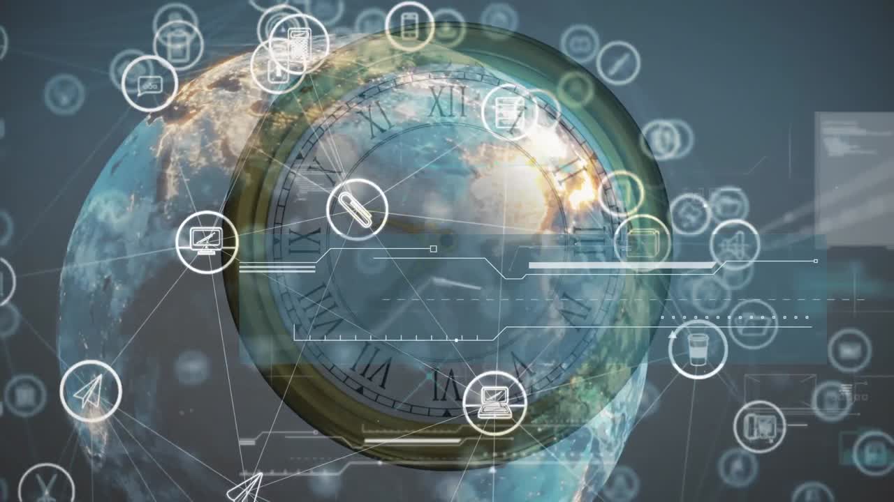 미디어 아이콘의 글로벌 네트워크의 애니메이션과 24시간 데이터 처리