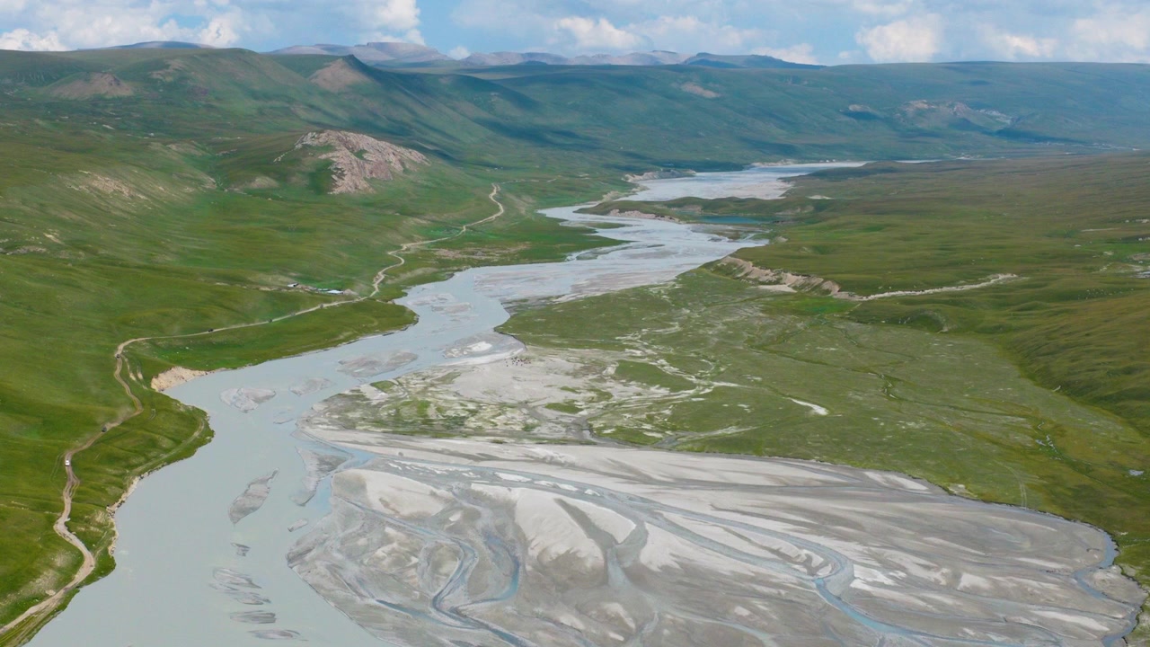 Aerial View Of Sary Jaz River In Kyrgyzstan.