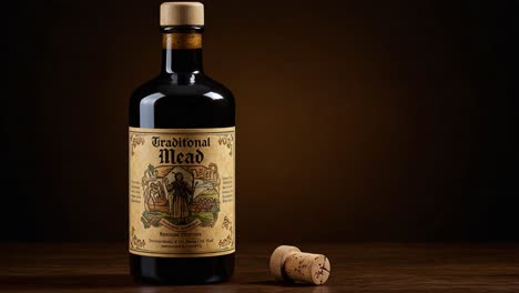 traditional mead bottle with cork