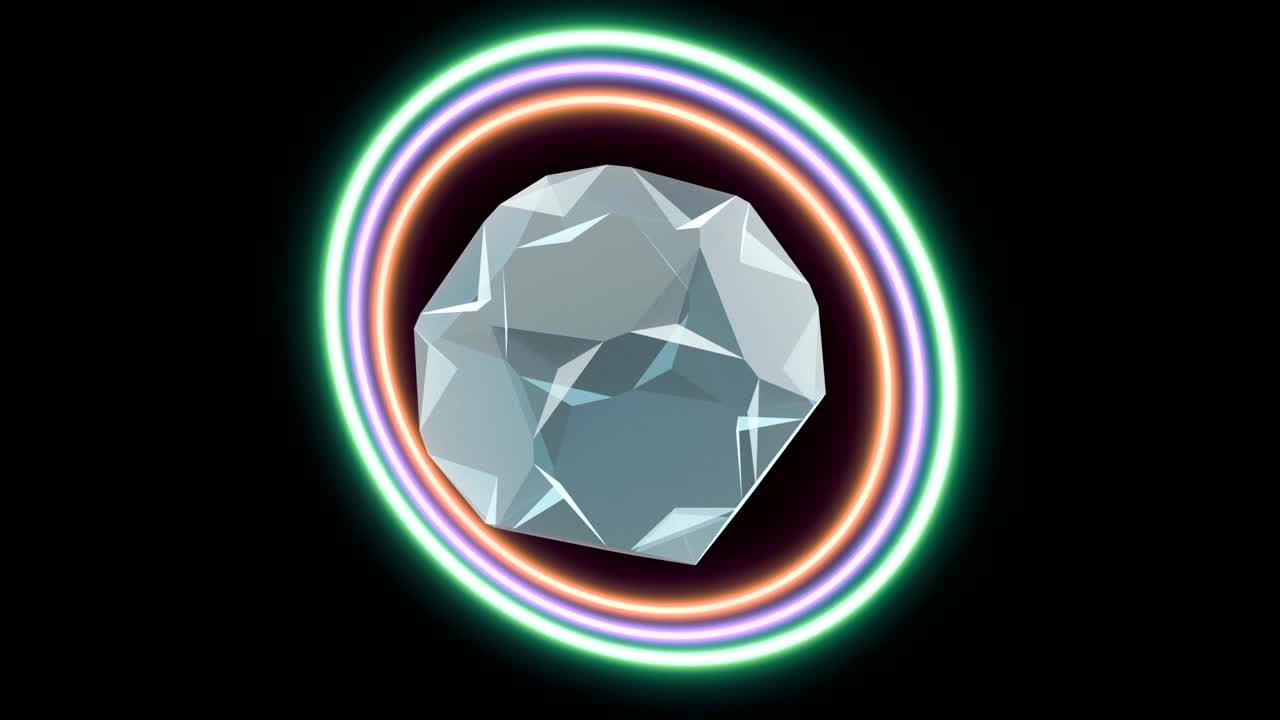 투명한 배경에 추상적인 네온 원. 전력 에너지 요소. 전구 아이콘. 둥근 모양. 공간 배경. 고립된 일러스트레이션. 네트워크 아이콘. 파란 빛. 4k