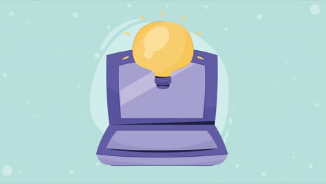 laptop computer with bulb animation