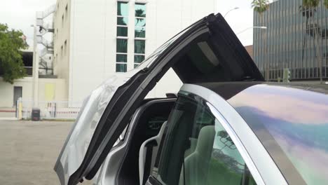 futuristic car door automatically opening upwards