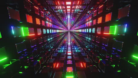 viaje rápido a través del túnel de neón reluciente 4k, bucle