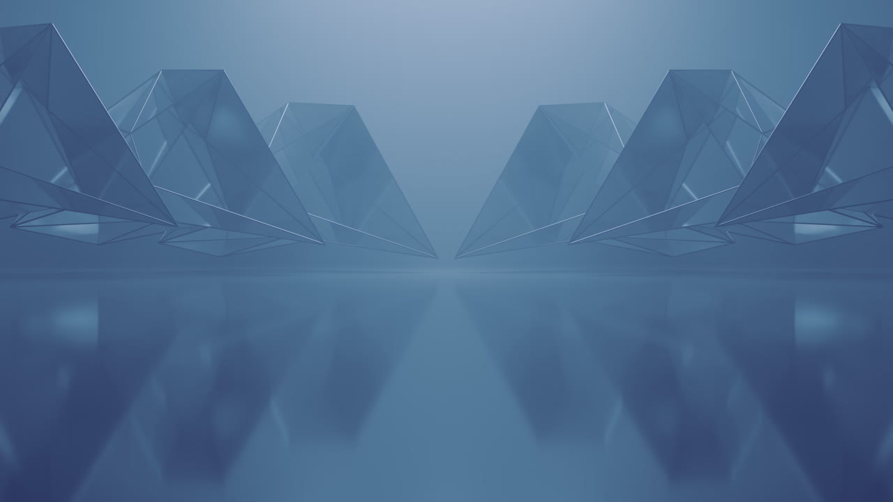 escena de niebla con geometría abstracta, renderización en 3d.