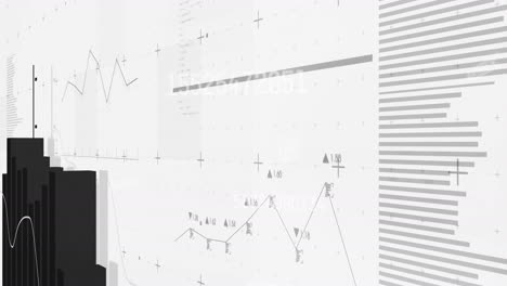 números cambiantes múltiples sobre el procesamiento de datos estadísticos y gráficos contra un fondo blanco