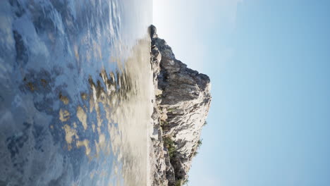 vertical video of rocks and sea