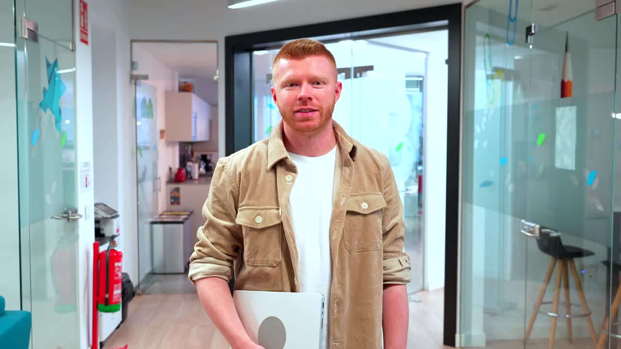 Man in office hallway