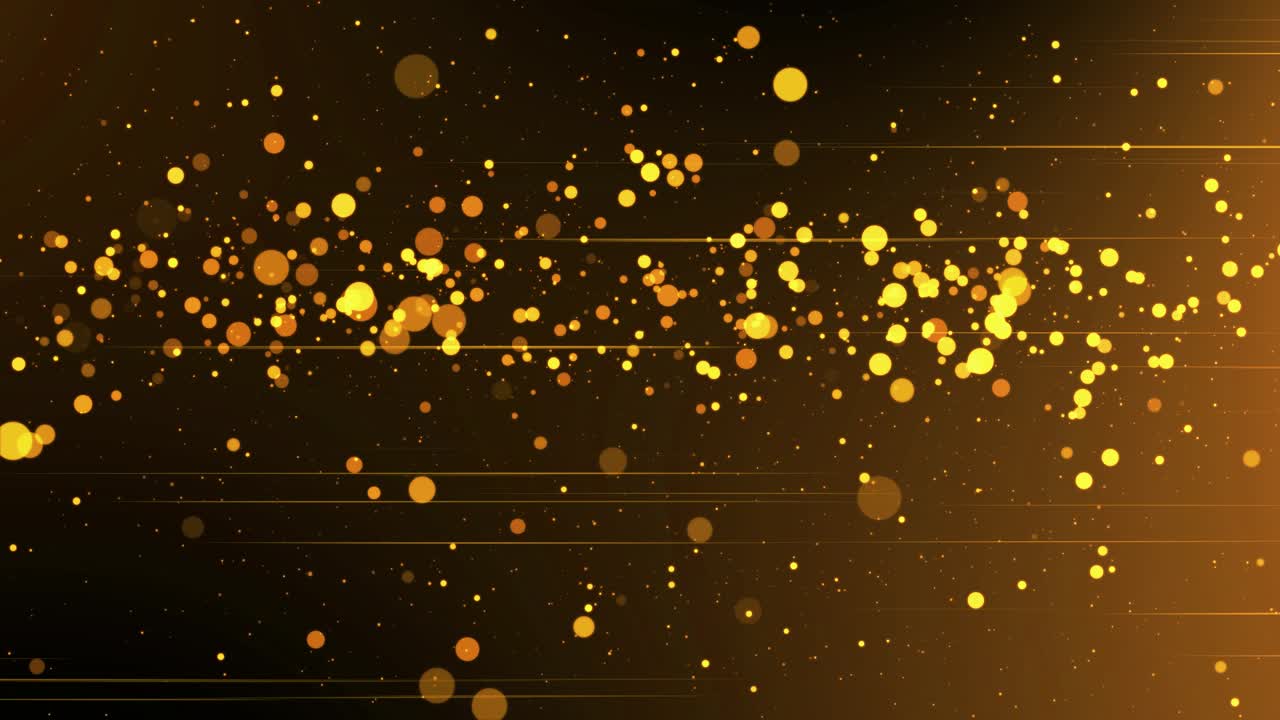 4K 추상적인 고급스러운 프리미엄 반짝이는 금색 입자 별 조명 격자 모션 배경