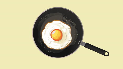 delicious breakfast with egg fried animation