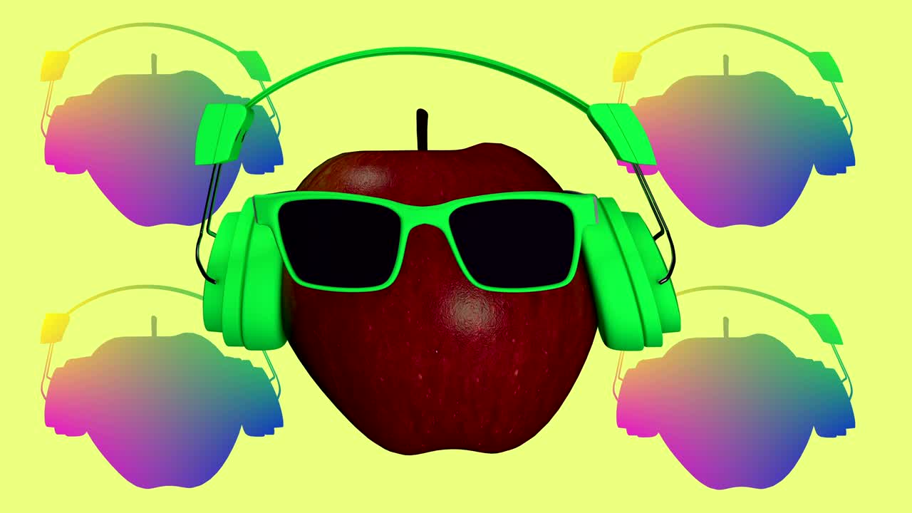 멋진 사과들의 3d 애니메이션, 루프