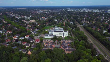 datacenter cutting-edge technology and futuristic infrastructure of a large scale data center. perfect aerial view flight panorama overview drone