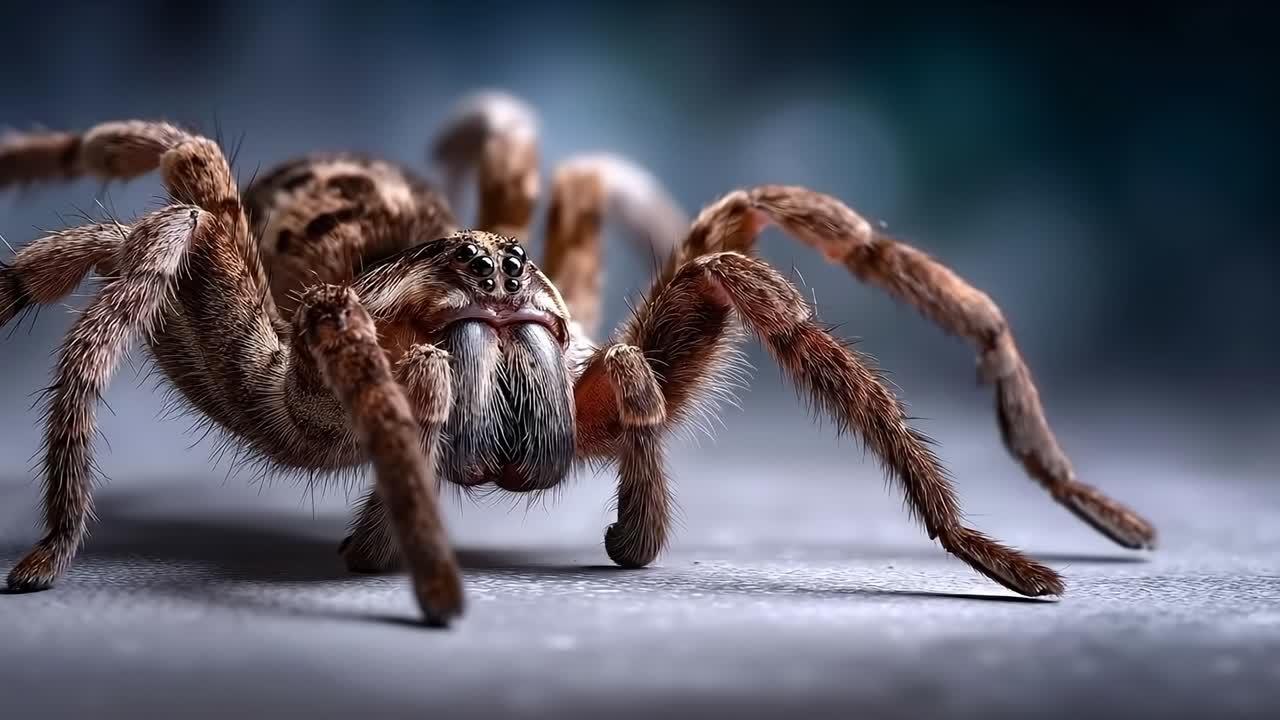 A large brown spider sitting on top of a table