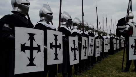 medieval knights in formation