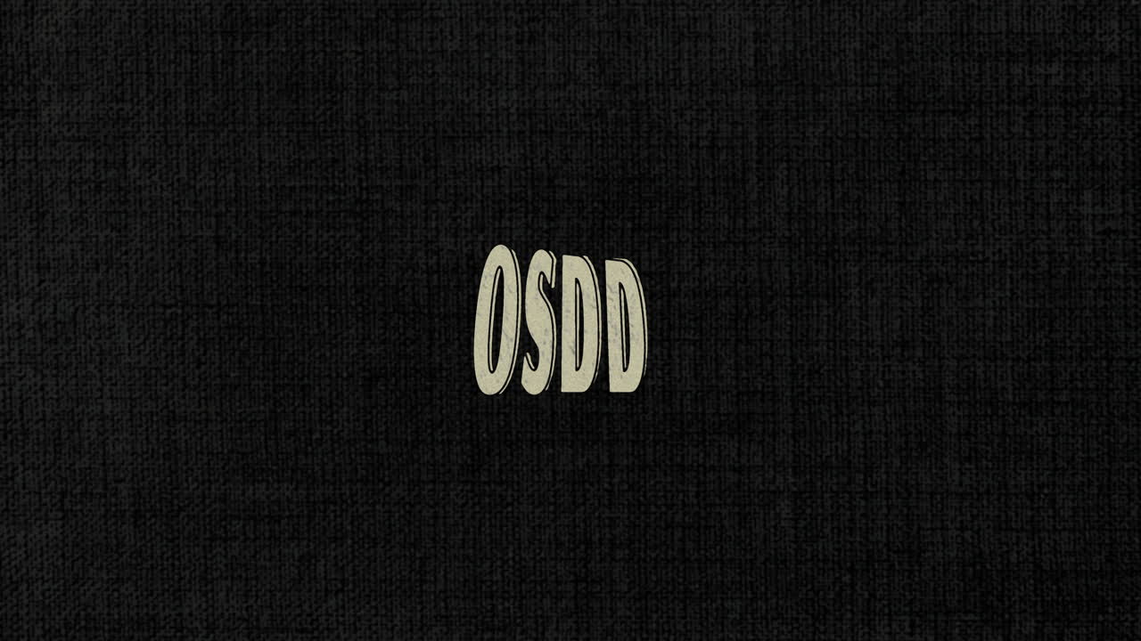 animación de texto dinámico inquieto en fondo negro como identidades de perturbación - otro trastorno disociativo especificado