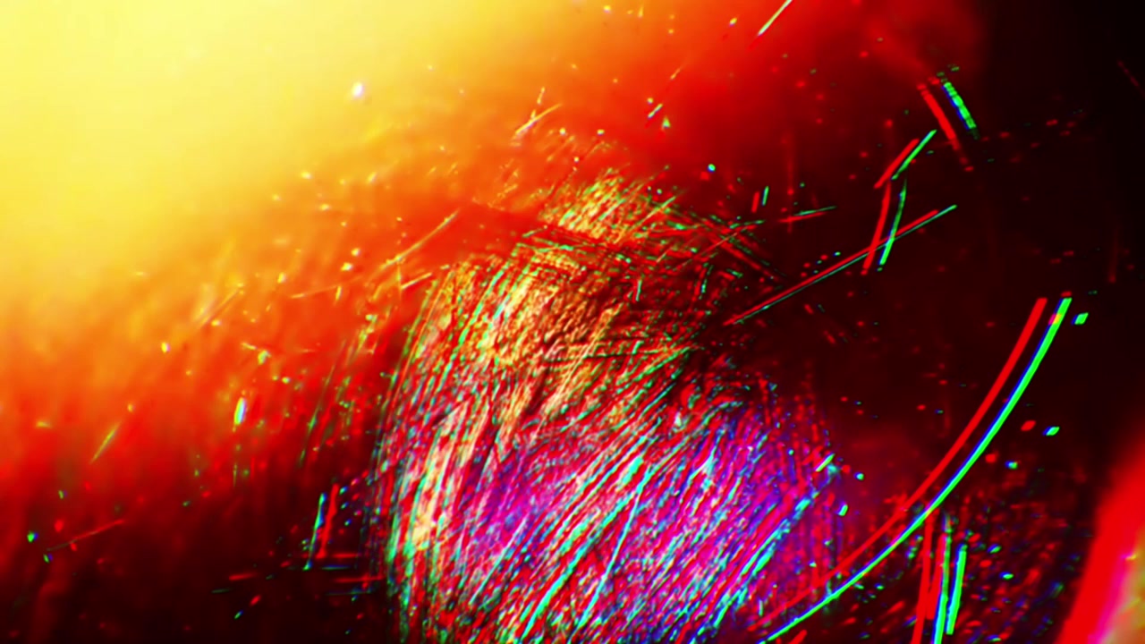 Transição dinâmica abstrata com vazamento de luz e reflexo de lente
