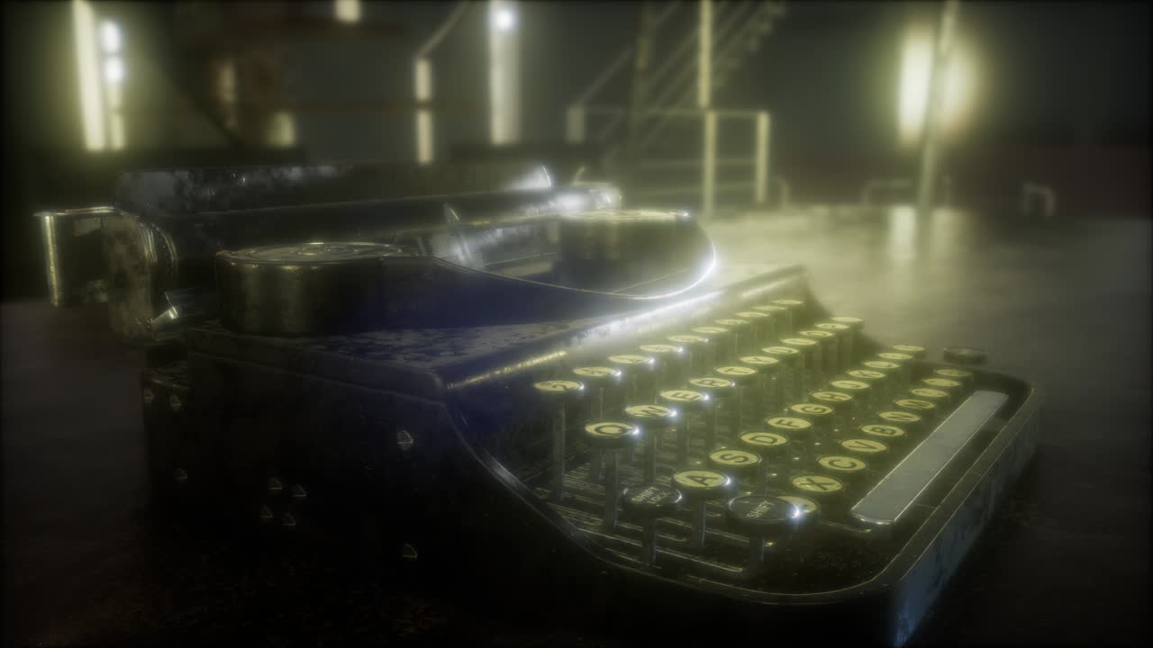 ретро пишущая машина в темноте