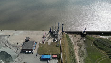 aerial view of a gas and oil unloading