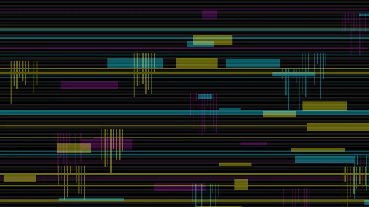 Abstrakter digitaler Glitch-Hintergrund mit sich bewegenden geometrischen Linien