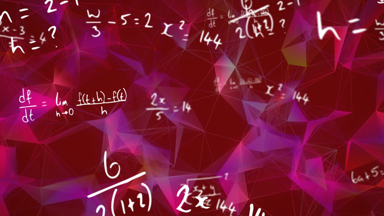 ecuaciones matemáticas flotando contra las redes de plexo