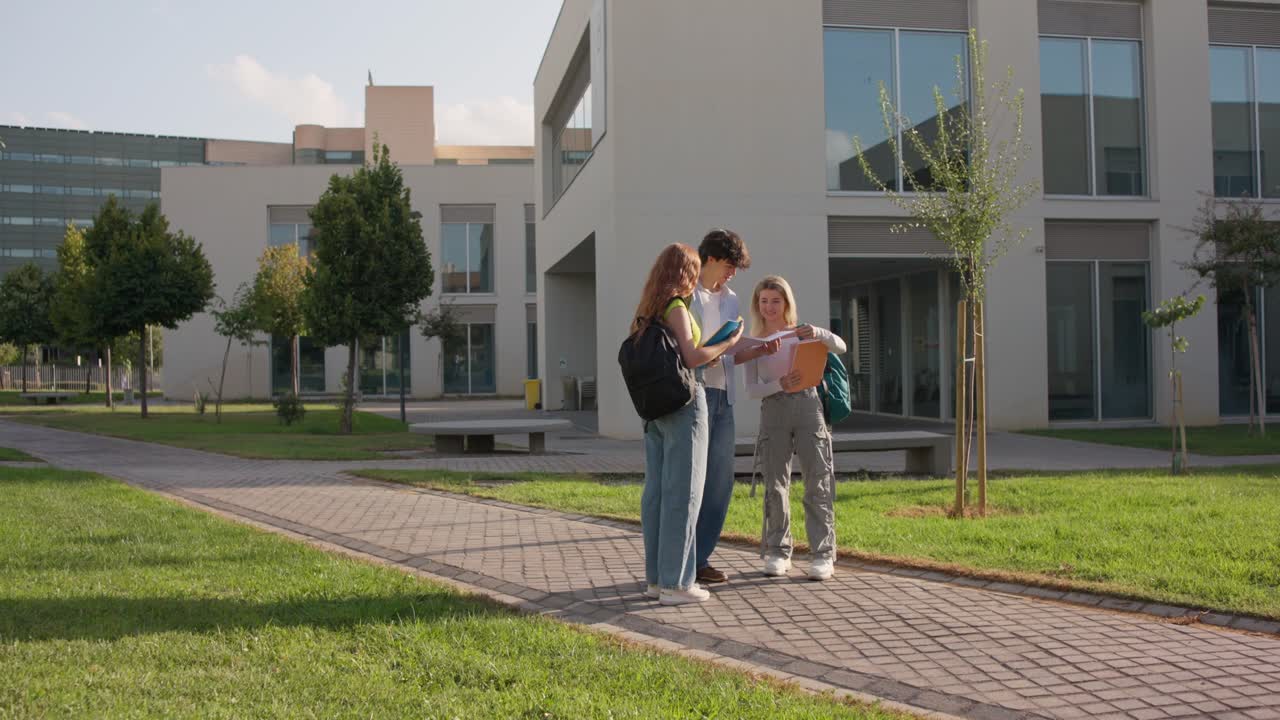 Studenti riuniti nel campus universitario