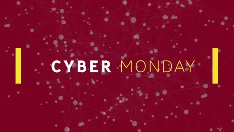 Animación-Del-Texto-De-Venta-Del-Cyber-Monday-A-Través-De-Redes-De-Conexiones.