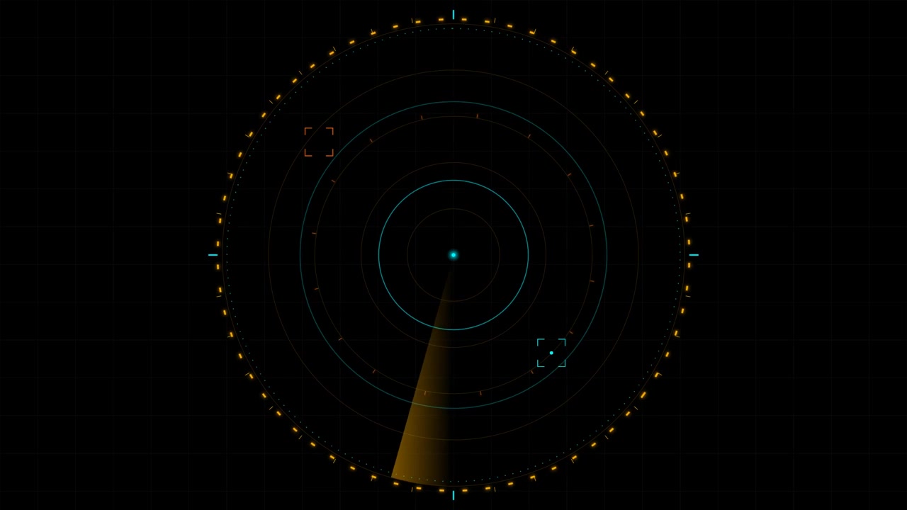 Interfaccia di Scansione dello Schermo Radar Digitale con Fascio Rotante